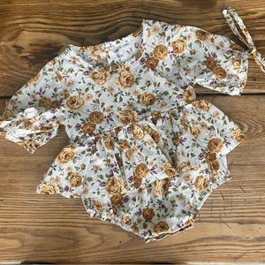 Floral Tie Sleeve Romper